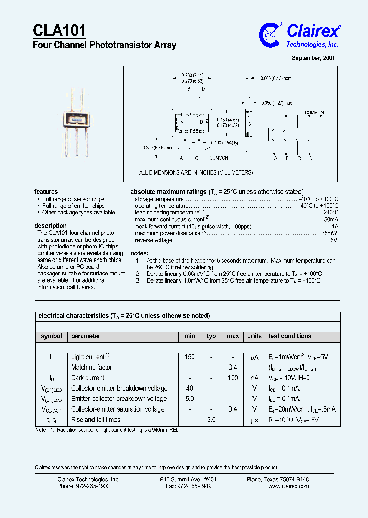 CLA101_559414.PDF Datasheet