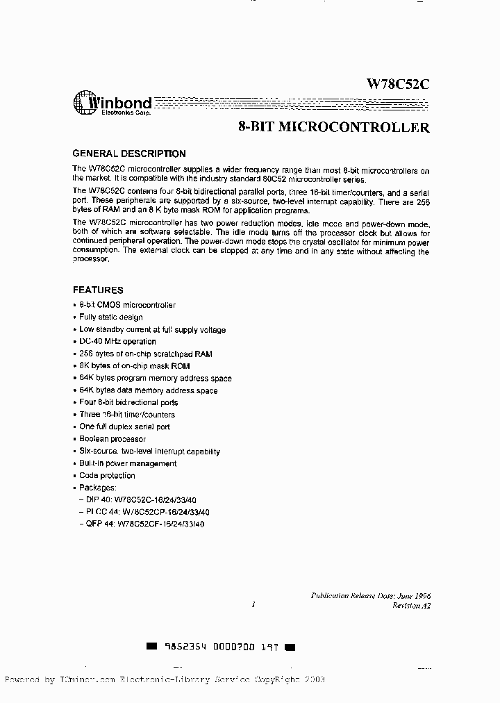 W78C52CP-33_509887.PDF Datasheet