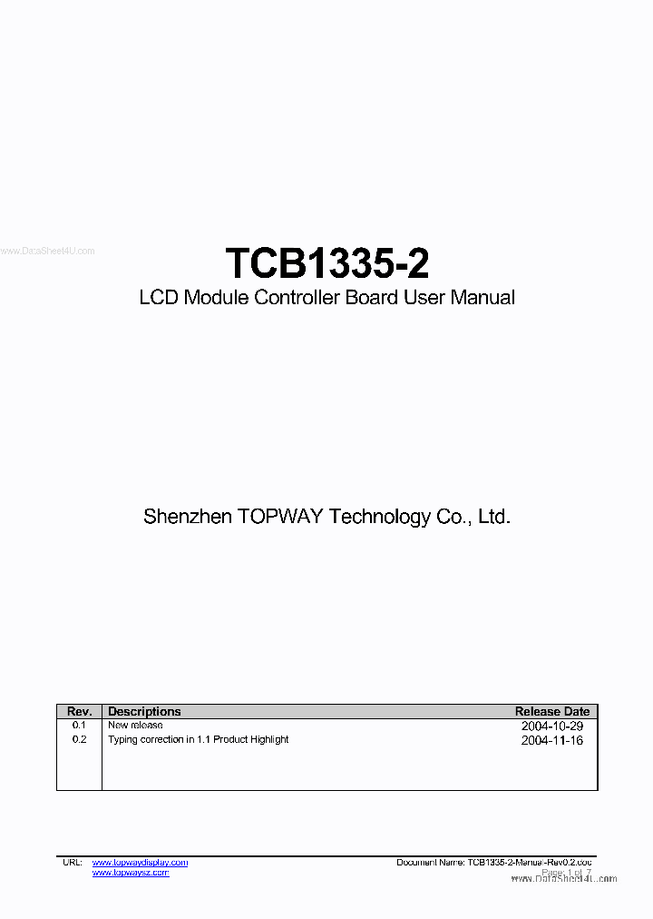 TCB1335-2_621485.PDF Datasheet