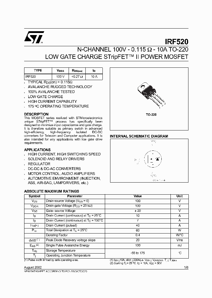 IRF520_773010.PDF Datasheet