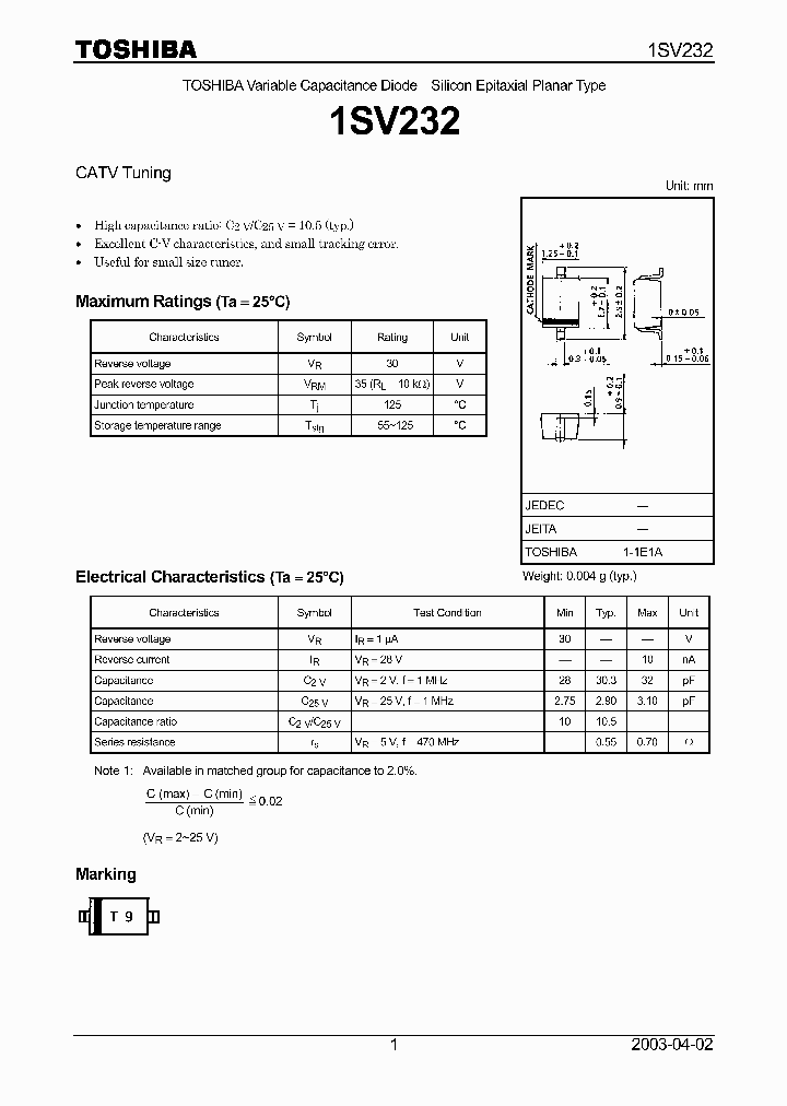 1SV232_814380.PDF Datasheet