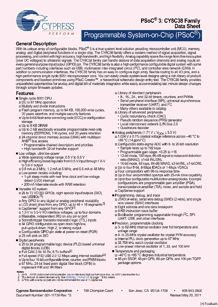 CY8C3865LTI-014_979422.PDF Datasheet