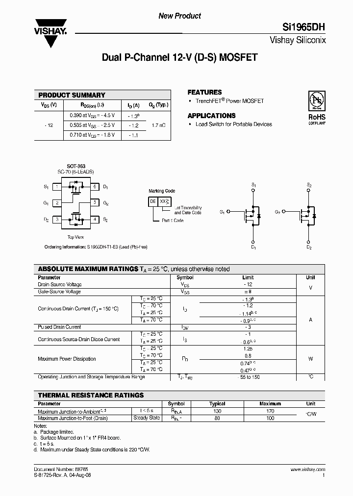 SI1965DH-T1-E3_1073109.PDF Datasheet