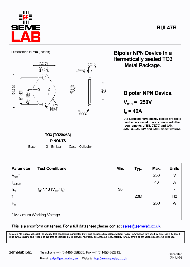 BUL47B_676537.PDF Datasheet