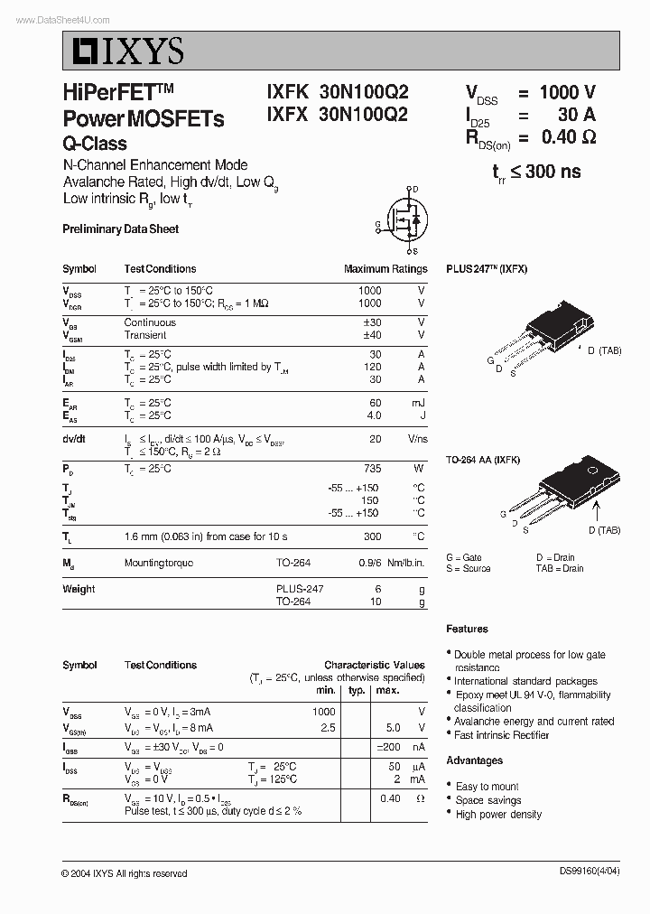 IXFX30N100Q2_763136.PDF Datasheet