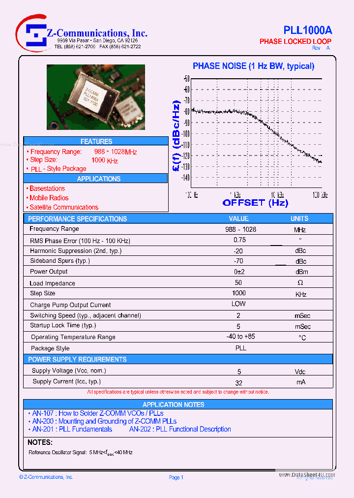 PLL1000A_764460.PDF Datasheet