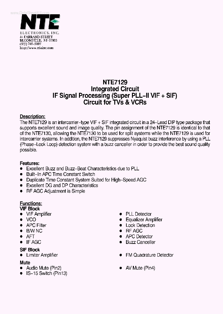 NTE7129_800249.PDF Datasheet