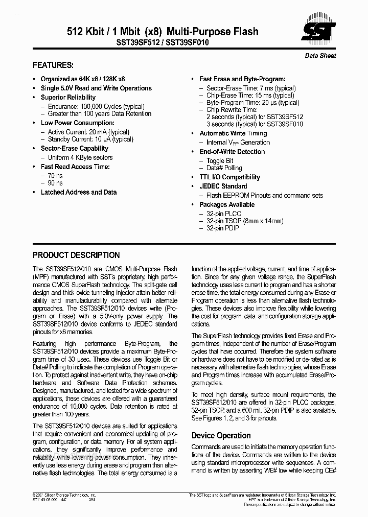 SST39SF512_830190.PDF Datasheet