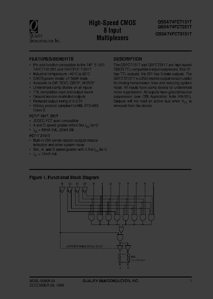 QS74FCT151T_834193.PDF Datasheet