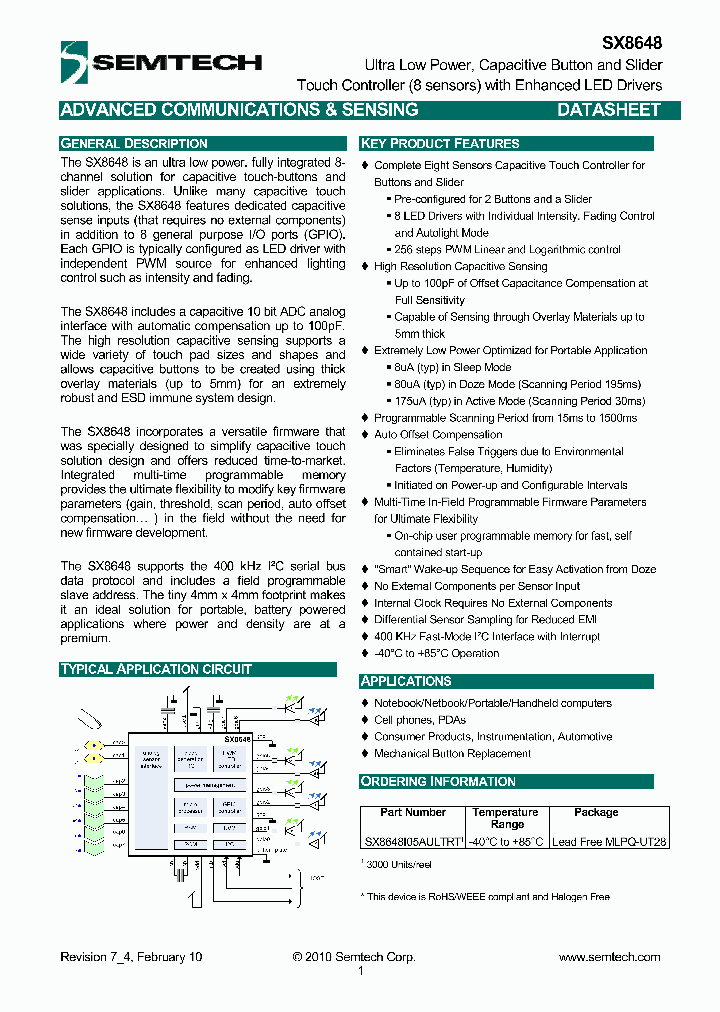 SX8648I05AULTRT_1169329.PDF Datasheet