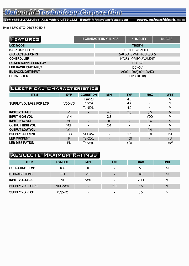 LMC-S1D16_893953.PDF Datasheet