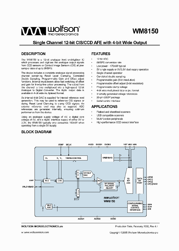 WM8150SCDSR_1182139.PDF Datasheet