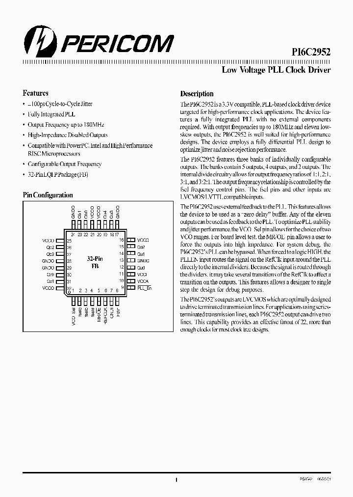 PI6C2952FB_729508.PDF Datasheet