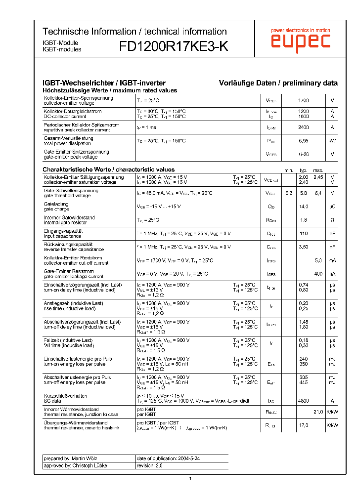 FD1200R17KE3-K_1197125.PDF Datasheet