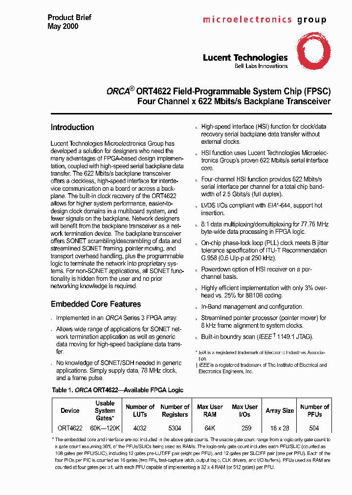 ORT4622_732521.PDF Datasheet