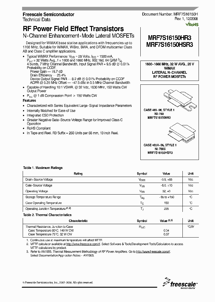 MRF7S16150HR3_1210354.PDF Datasheet