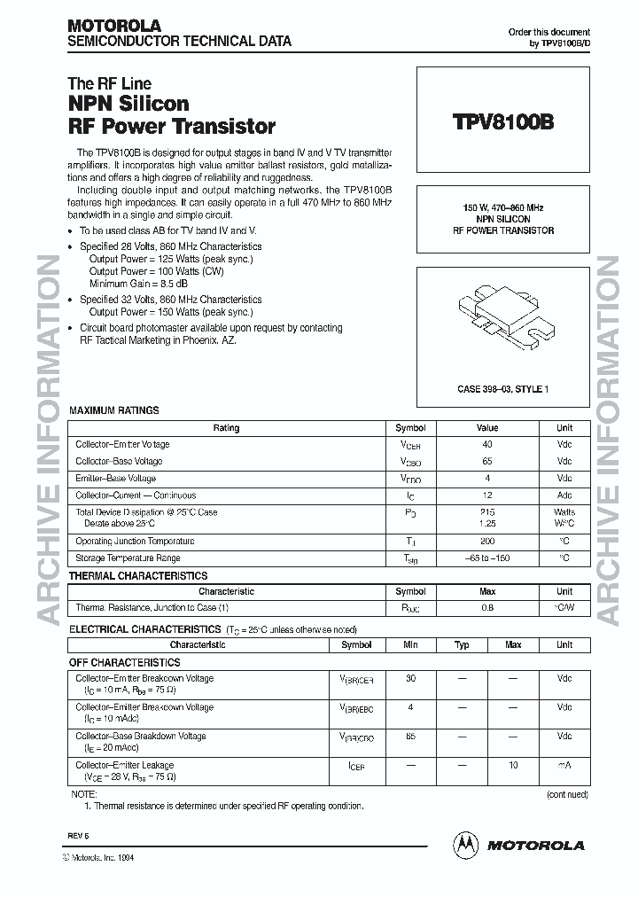 TPV8100BD_1268396.PDF Datasheet