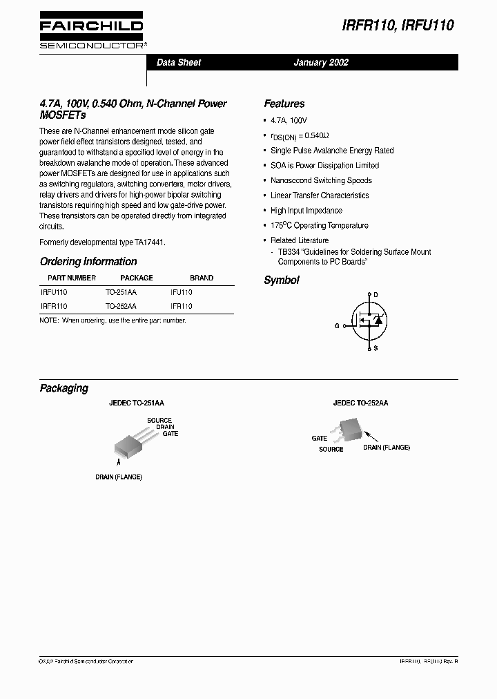 IRFR110_1281442.PDF Datasheet