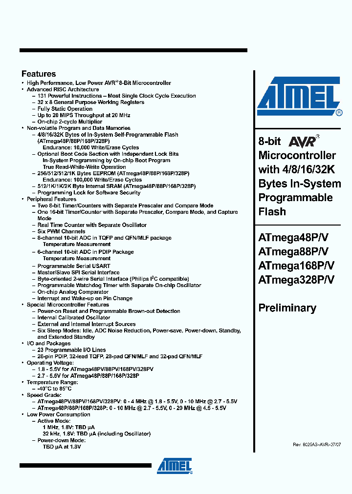 ATMEGA88PV_757024.PDF Datasheet