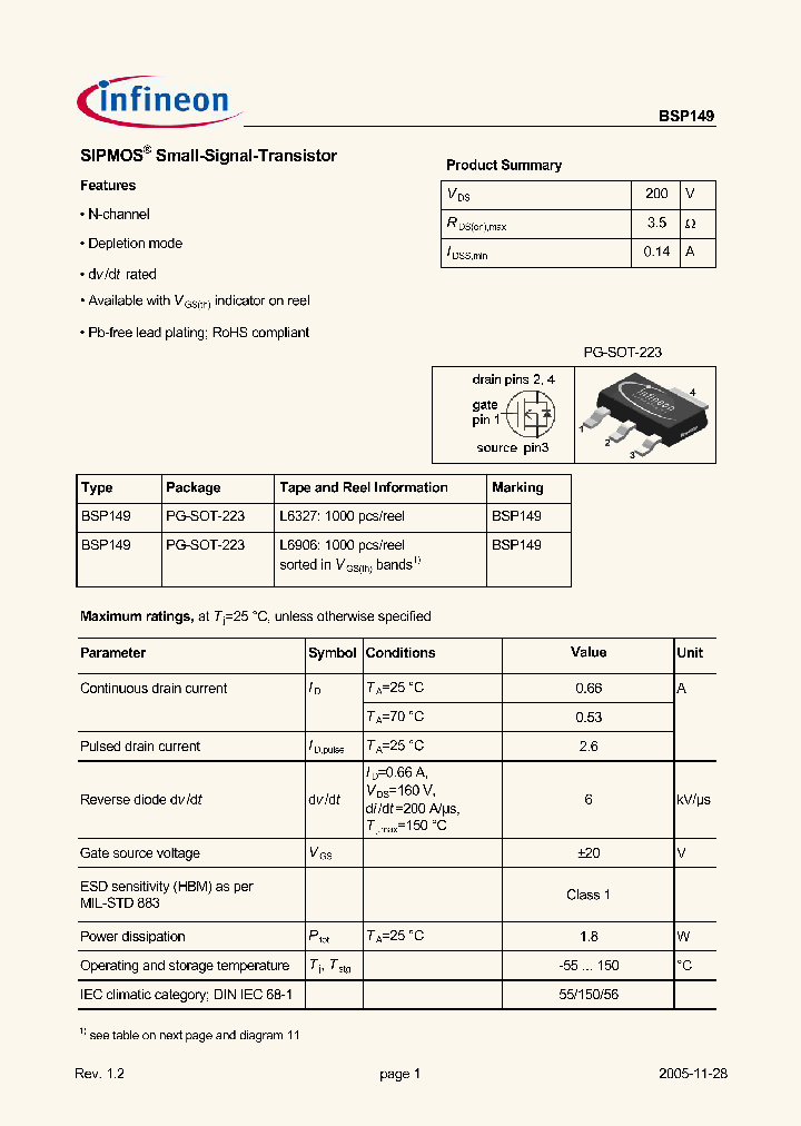 BSP14905_1284470.PDF Datasheet