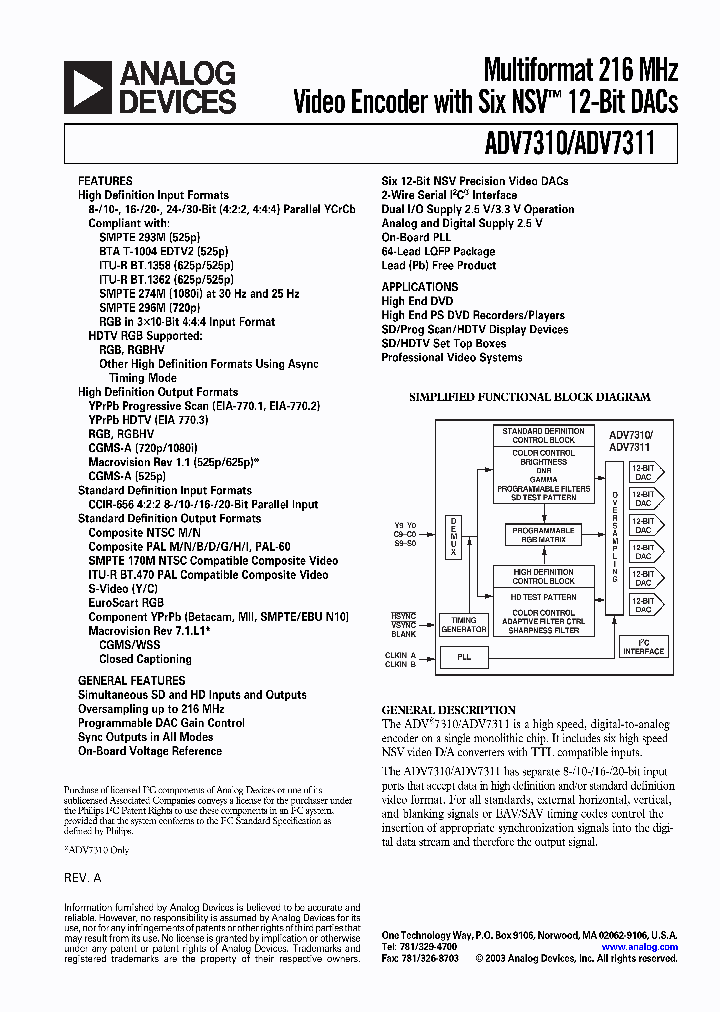 ADV7310_1322948.PDF Datasheet