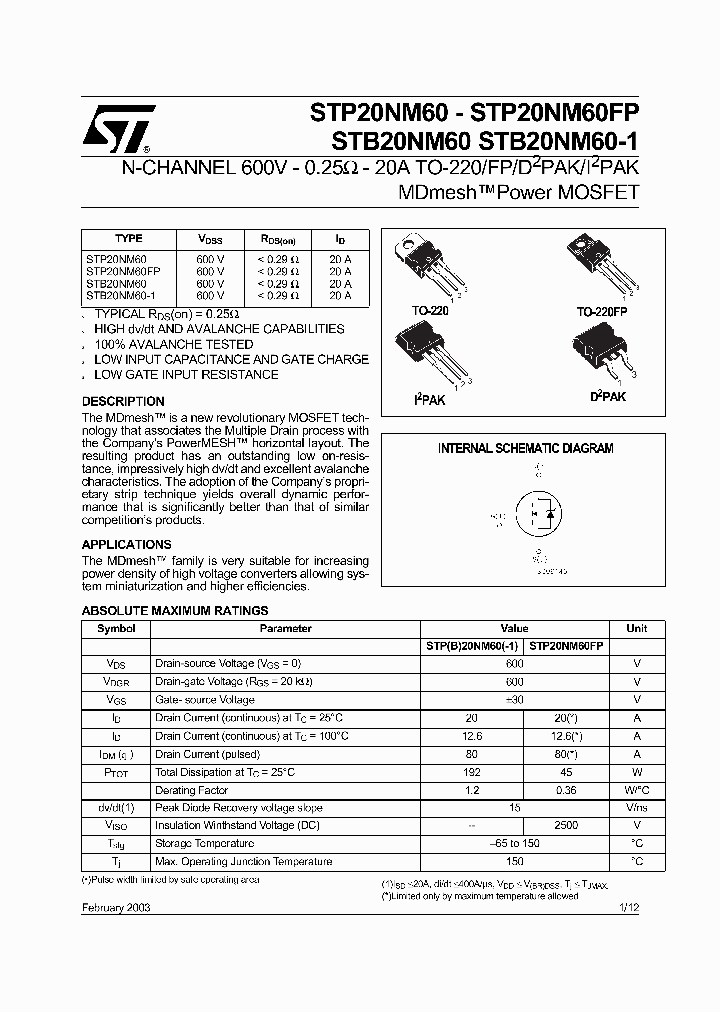 STB20NM60-1_1326005.PDF Datasheet