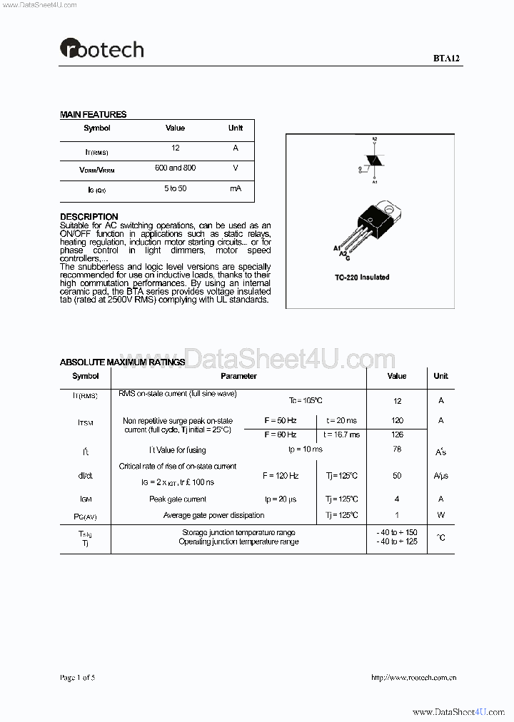 BTA12_936681.PDF Datasheet