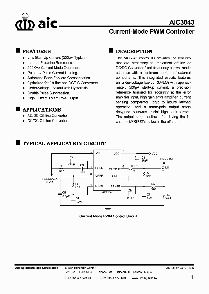 AIC3843_1356867.PDF Datasheet