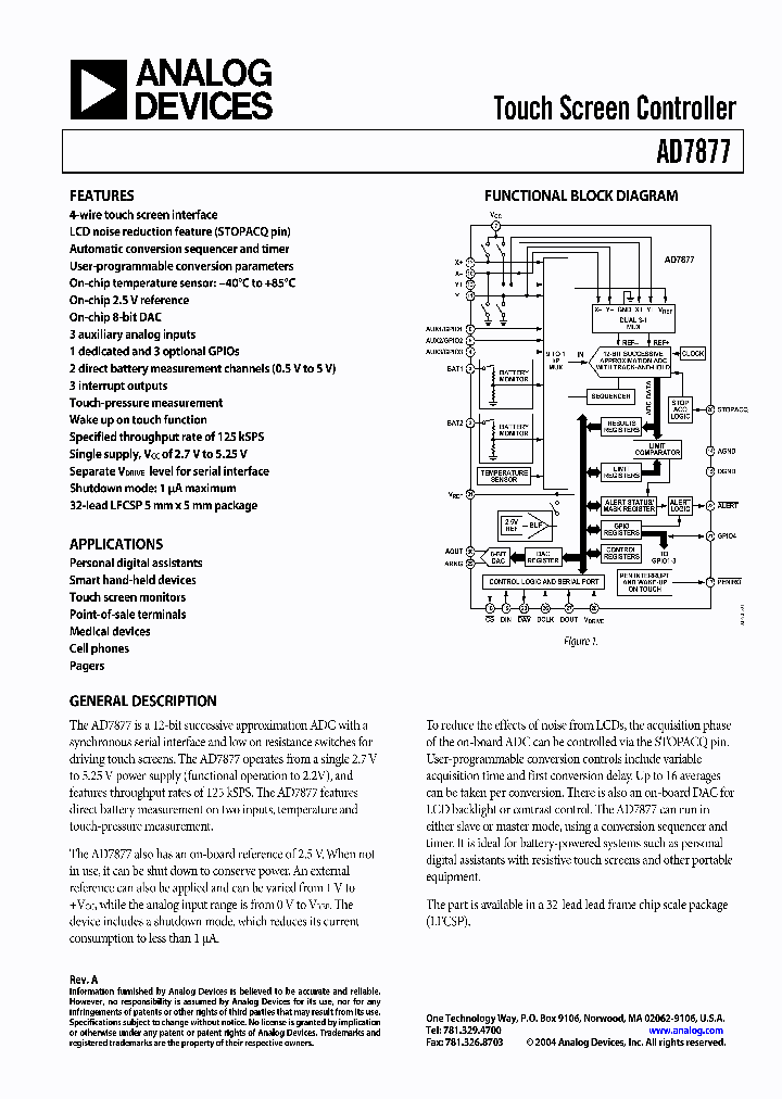 AD7877ACPZ-REEL7_1359134.PDF Datasheet