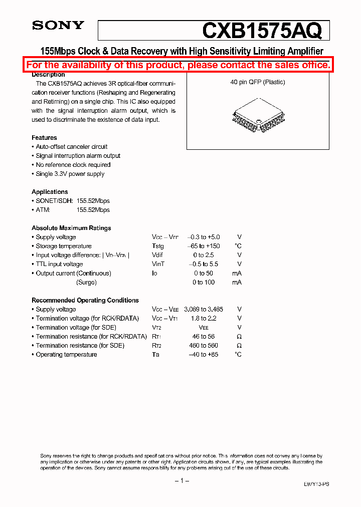 CXB1575AQ_1397589.PDF Datasheet