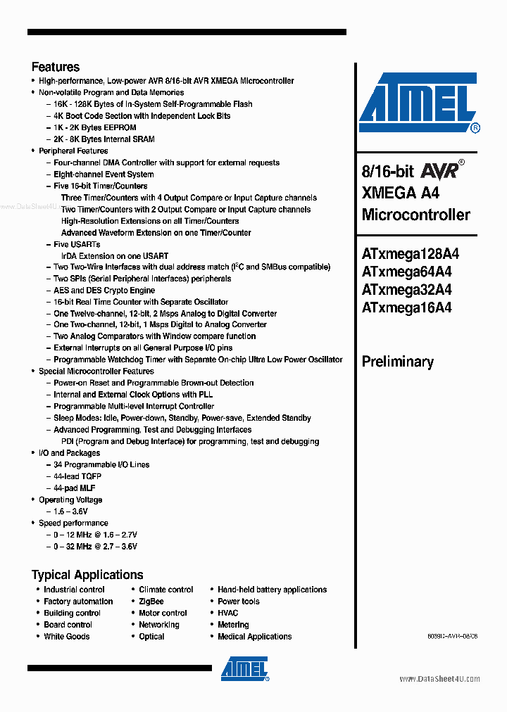 ATXMEGA16A4_1050653.PDF Datasheet