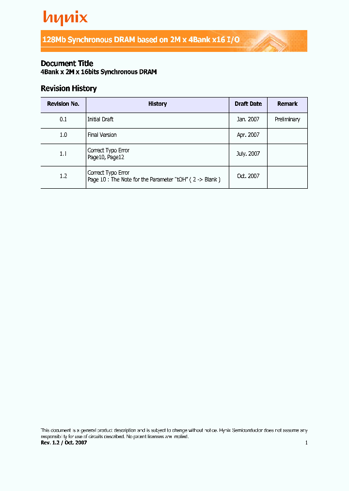 HY57V281620FTP_1171294.PDF Datasheet