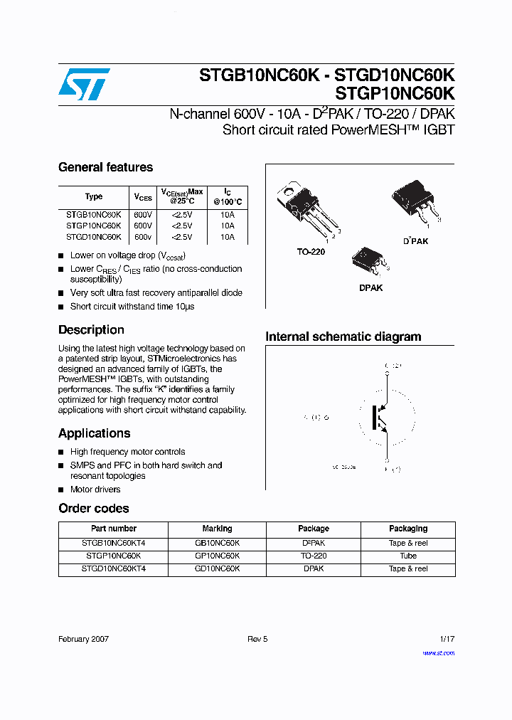 STGB10NC60K_1253252.PDF Datasheet