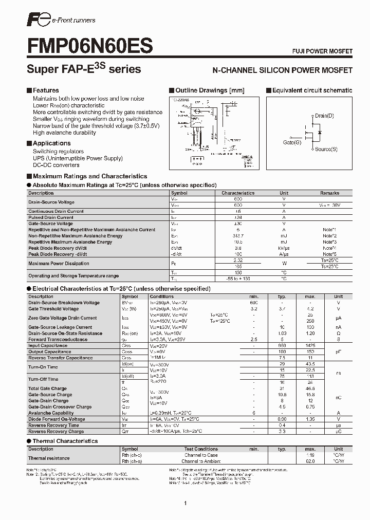 FMP06N60ES_1452379.PDF Datasheet