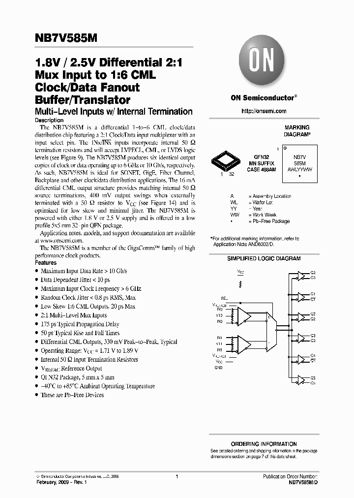 NB7V585MMNG_1500714.PDF Datasheet