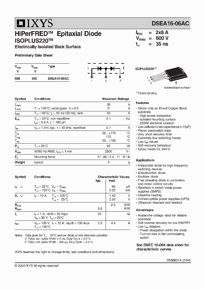 DSEC16-06AC_1523200.PDF Datasheet