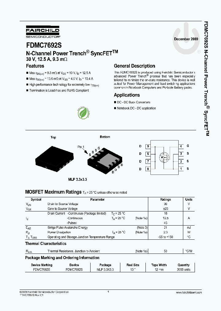 FDMC7692S_1526893.PDF Datasheet