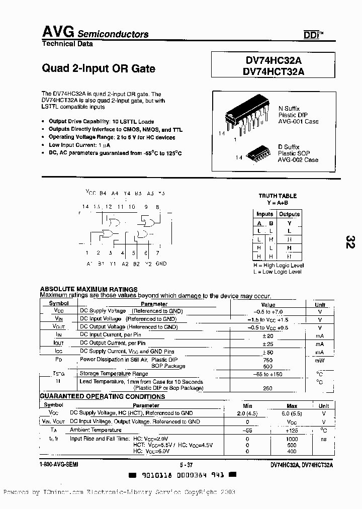 DV74HC32AN_863215.PDF Datasheet
