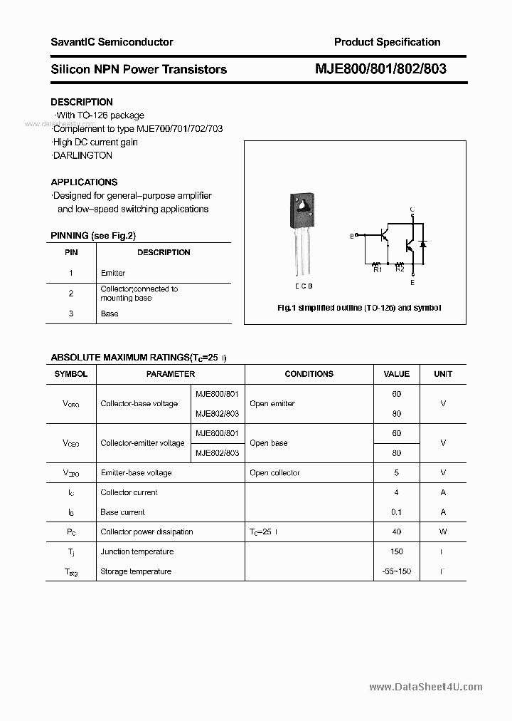MJE800_1552725.PDF Datasheet