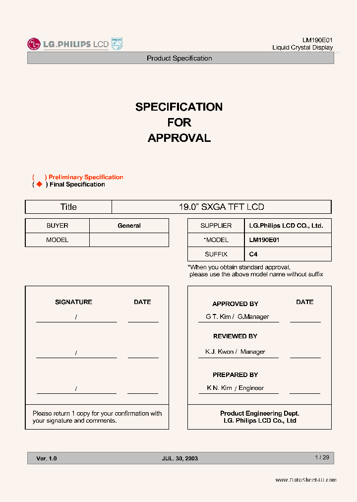 LM190E01_1566408.PDF Datasheet