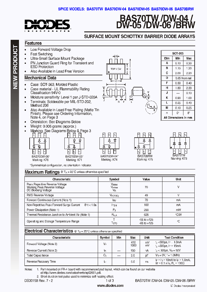 BAS70DW-05_1567394.PDF Datasheet