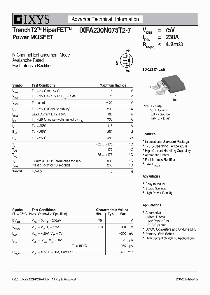 IXFA230N075T2-7_1574496.PDF Datasheet