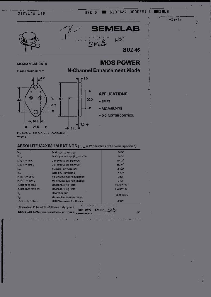 BUZ46_889731.PDF Datasheet