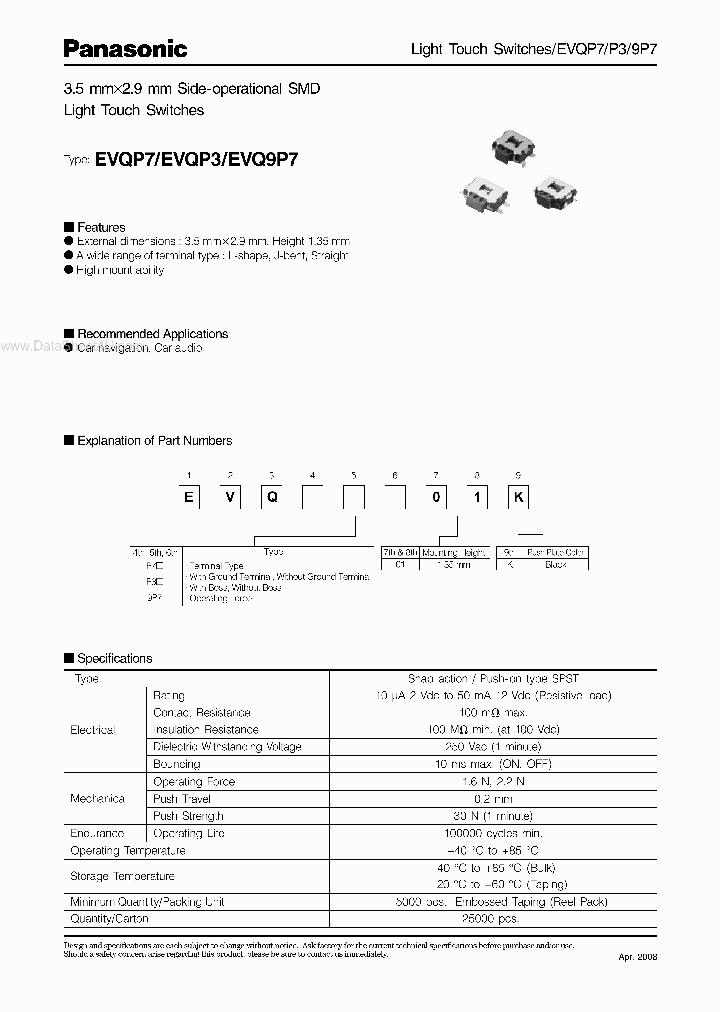 EVQP3_1607181.PDF Datasheet
