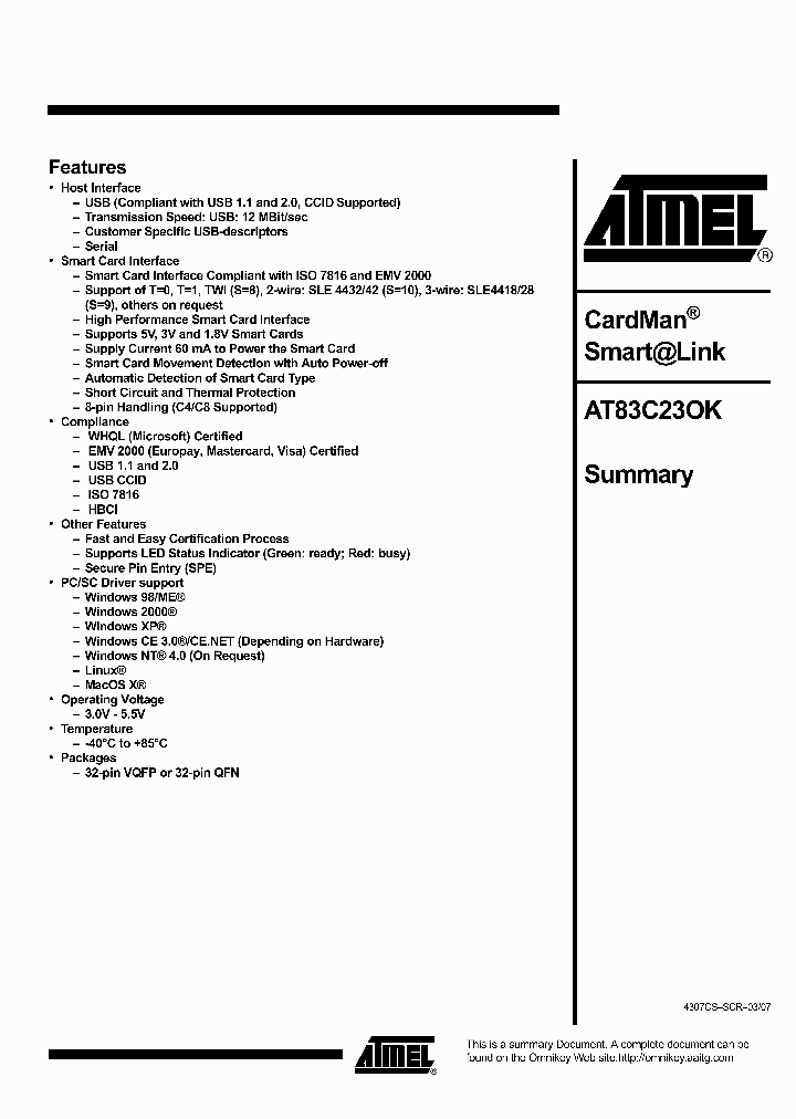 AT83C23OK203-SIRIM_996297.PDF Datasheet
