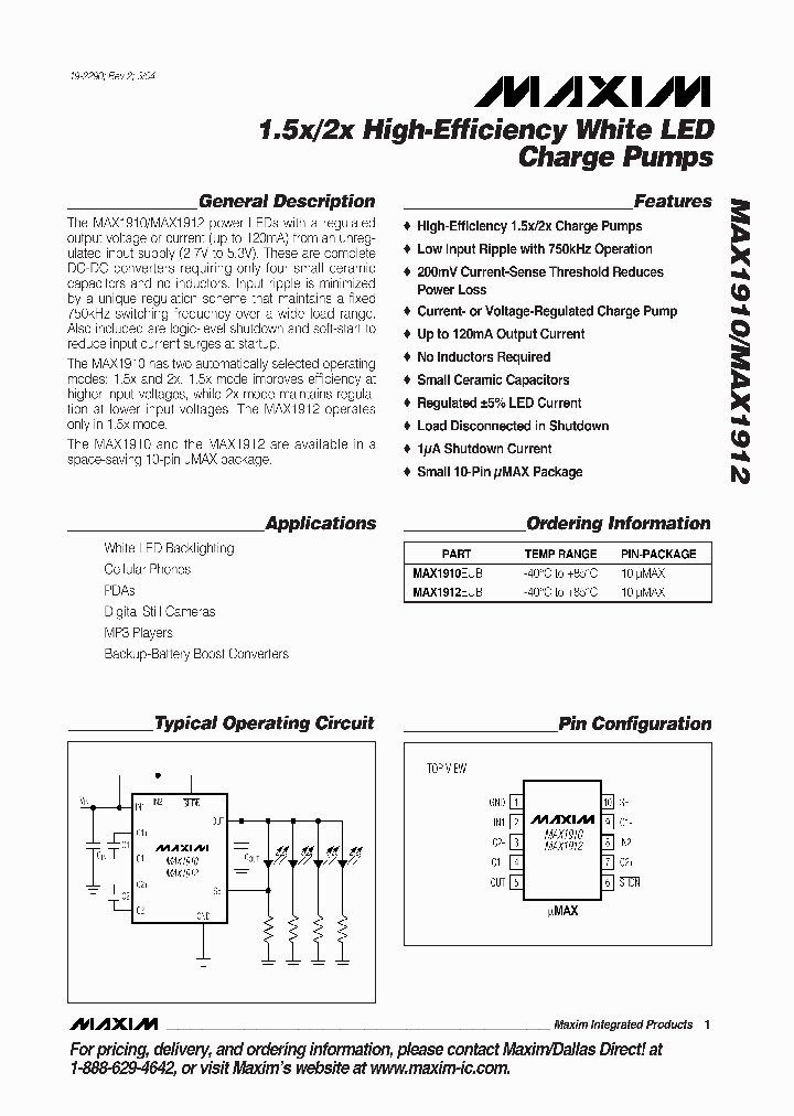 MAX1910EUB_1631747.PDF Datasheet