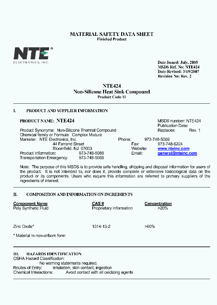 NTE424_1114885.PDF Datasheet