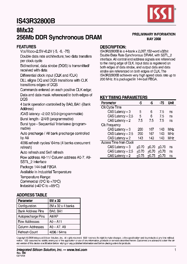 IS43R32800B-5BLI-TR_1133470.PDF Datasheet