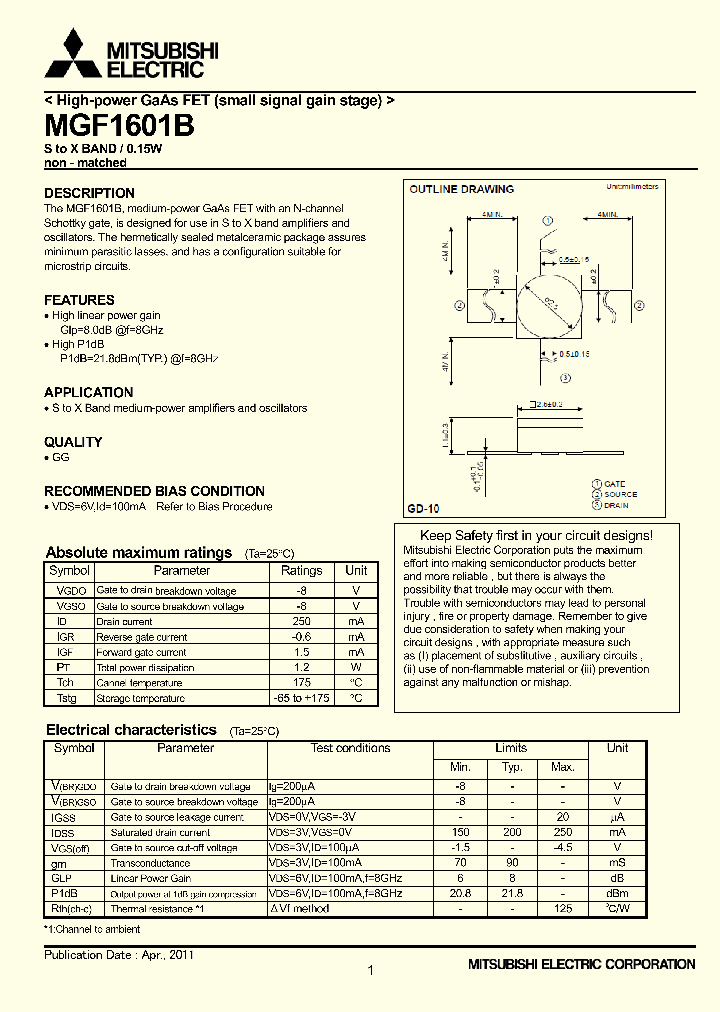 MGF1601B_1688705.PDF Datasheet