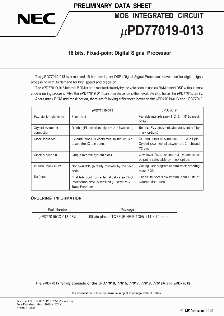 UPD77019GC-013-9EU_1163357.PDF Datasheet